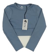 Nové - Modrošedé športové crop tričko F&F