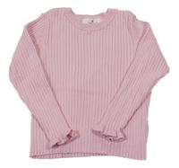 Ružový rebrovaný sveter H&M