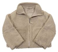 Hnedá huňatá podšitá bunda H&M