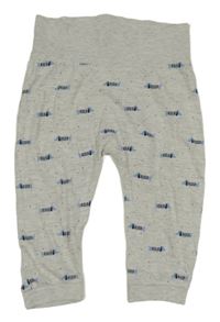 Sivé melírované ľahké tepláky s jezevčíky zn. C&A