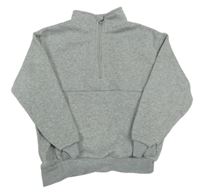 Sivá melírovaná mikina so zipsom shein