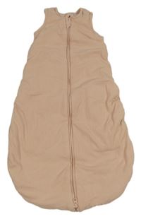 Pudrový žebrovaný zateplený spací pytel