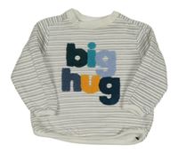 Bielo-sivá pruhovaná mikina s 3D nápisom F&F