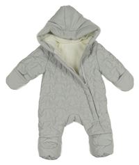 Šedá prošívaná zateplená kombinéza s kapucí M&Co.