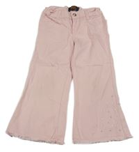 Světlerůžové široké rifle s kamínky 