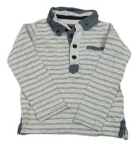 Sivé pruhované polo tričko Rebel