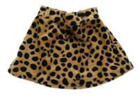 Béžovo-čierna vzorovaná zamatová sukňa