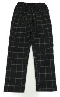 Černo-šedé kostkované teplákové kalhoty C&A