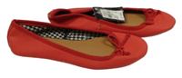 Nové - červené koženkové baleríny s mašličkou Primark vel. 37