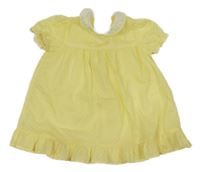 Žlté ľahké bodkovaná é šaty s golierikom