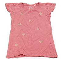 Ružové tričko s motýlikmi Topolino