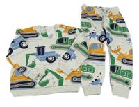 Nové - 2 set - šedá mikina s bagry + tepláky H&M