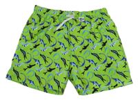 Zelené plážové kraťasy se žraloky 
