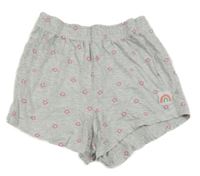 Sivé kraťasy s růžovými kvítky Primark