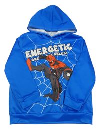 Modrá sportovní mikina se Spidermanem a kapucí 