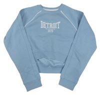 Svetlomodrá crop mikina s nápisom Primark