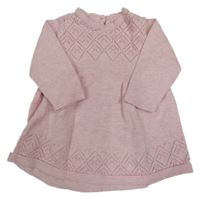 Svetloružové vzorované pletené šaty Mothercare