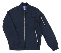 Tmavomodrý šusťákový podzimní bomber JACK&JONES