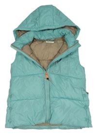 Svetlomodrá šušťáková zateplená vesta s kapucňou H&M