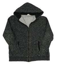 Tmavosivá melírovaná prepínaci mikina s kapucňou H&M