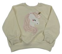 Smotanová mikina s jednorožcom H&M