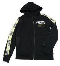 Čierna prepínaci mikina s nápismi a kapucňou Alive