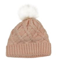 Růžovo-bílá čepice s bambulí C&A