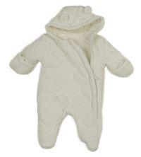 Biela prešívaná zateplená kombinéza s kapucňou George