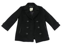 Čierny flaušový podšitý kabát River Island