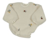 Smetanové huňaté květované body 