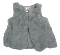 Sivá kožušinová podšitá vesta