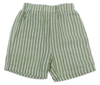 Zeleno-biele pruhované kraťasy Shein