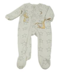 Bílo-šedý fleecový overal s hvězdami a králíčky George