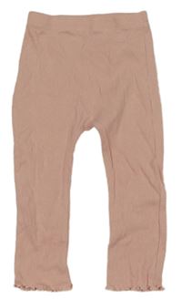 Světlerůžové žebrované legíny Matalan