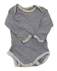 Bílo-tmavošedé pruhované body HEMA 