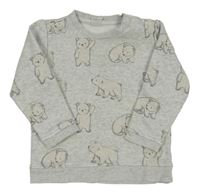 Sivá mikina s medvedíkmi H&M
