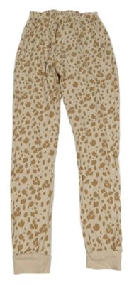 Béžové pyžamové kalhoty s leopardím vzorem HEMA 
