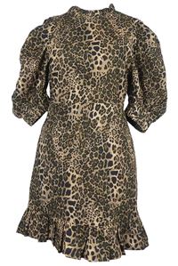Dámské béžovo-černé vzorované plátěné šaty Topshop 