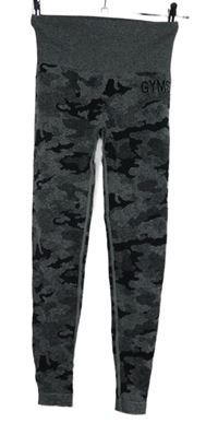 Dámské šedo-černé army sportovní legíny Gymshark