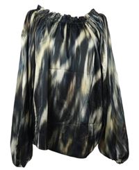 Dámská černo-béžová vzorovaná saténová halenka H&M