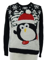 Dámský černý svetr s tučňákem Atmosphere