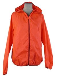 Dámská neonově růžová šusťáková sportovní bunda s kapucí Decathlon 