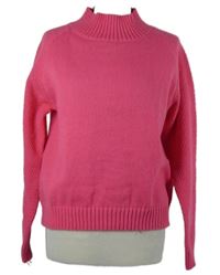 Dámský neonově růžový svetr se stojáčkem 