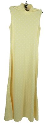 Dámske žlté bodkované dlhé šaty Shein