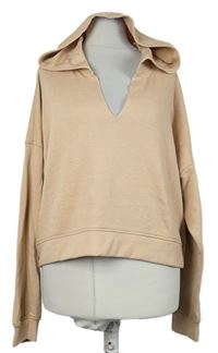 Dámska pudrová crop mikina s kapucňou MissGuided