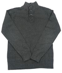 Sivý sveter s gombíky Charles Vögele