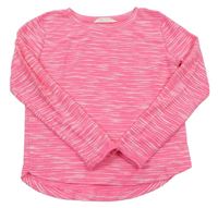 Ružovo-biele melírované pletené tričko zn. H&M