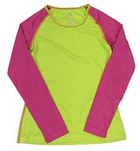 Neónově zeleno-ružové športové funkčné tričko Crane