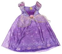 -Kockovaným fialové šaty s broží Disney