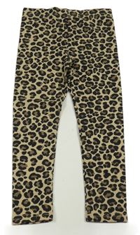 Béžové legíny s leopardím vzorem 